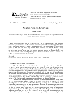 Czechoslovakia ninety years ago