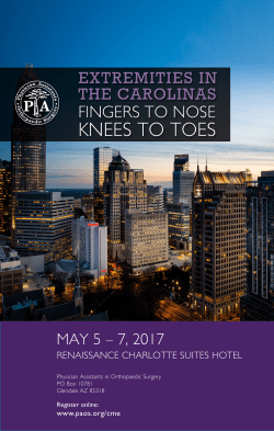 KNEES TO TOES - Physician Assistants in Orthopaedic Surgery