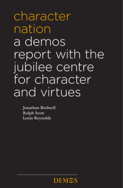 character nation a demos report with the jubilee centre for character