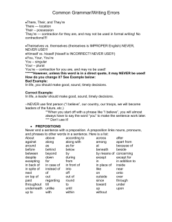 Common Grammar/Writing Errors