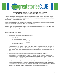 1 Sample discussion points for The Great Stories Club (GSC