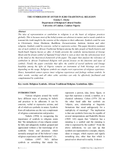 THE SYMBOLISM OF OFFOR IN IGBO TRADITIONAL RELIGION