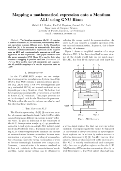 Mapping a mathematical expression onto a Montium ALU using