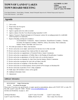 Agenda - Town of Land O` Lakes