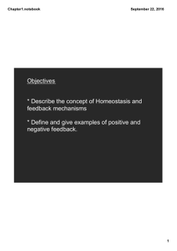 Homeostasis and Feedback Mechanisms