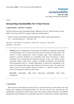 Interpreting Sustainability for Urban Forests