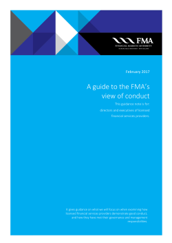 A guide to the FMA`s view of conduct