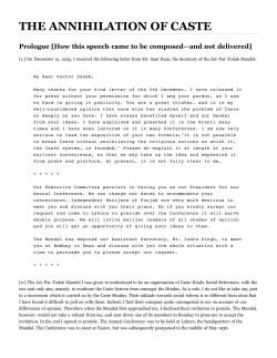 Annihilation of Caste - Columbia Center for Teaching and Learning