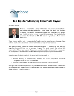 Top Tips for Managing Expatriate Payroll