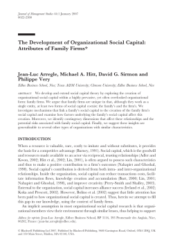 The Development of Organizational Social Capital