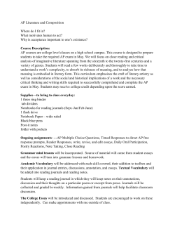 AP Literature and Composition Where do I fit in?