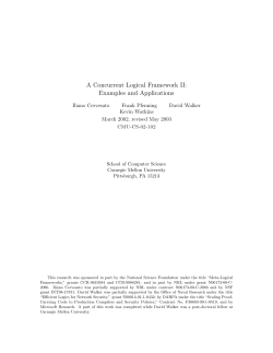 A Concurrent Logical Framework II: Examples and Applications