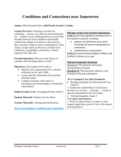 Conditions and Connections near Jamestown Lesson Plan