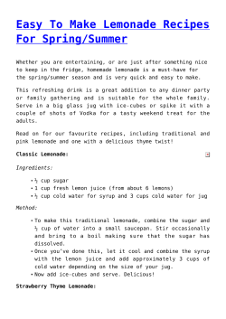 Easy To Make Lemonade Recipes For Spring