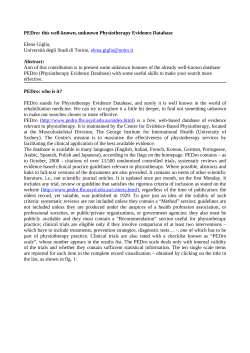 PEDro: this well-known, unknown Physiotherapy Evidence - e-LIS