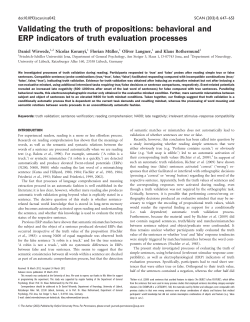 behavioral and ERP indicators of truth evaluation processes