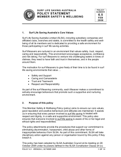 POLICY STATEMENT 6.5 - Coolum Beach Surf Life Saving Club