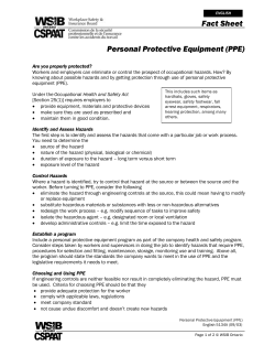 Fact Sheet Personal Protective Equipment (PPE)
