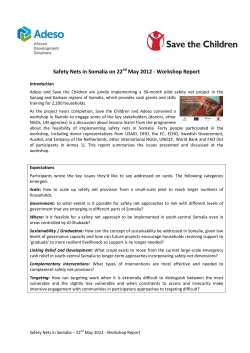 Safety Nets in Somalia on 22 May 2012 - Workshop Report