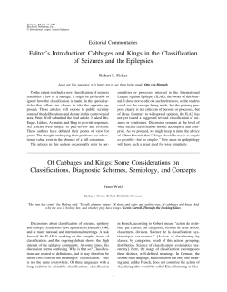 Of Cabbages and Kings: Some Considerations on Classifications