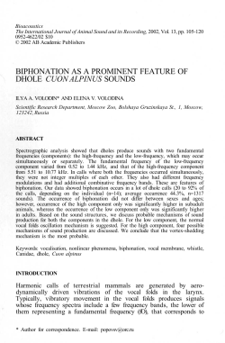 biphonation as a prominent feature of dhole cuon