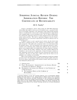 Stripping Judicial Review During Immigration Reform