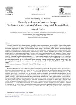 The early settlement of northern Europe: Fire history in the context of