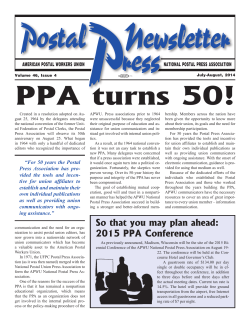 PPA turns 50! - Postal Press Association