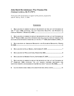 John Baird Revolutionary War Pension File