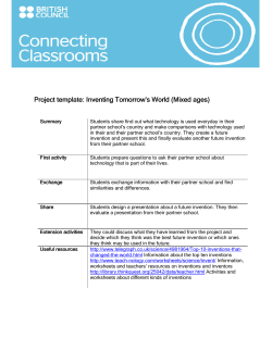 Project template: Project template: Inventing Tomorrow`s World