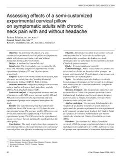 Assessing effects of a semi-customized experimental cervical pillow