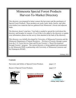 Minnesota Special Forest Products Harvest-To