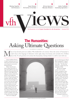 Asking Ultimate Questions - Virginia Foundation for the Humanities
