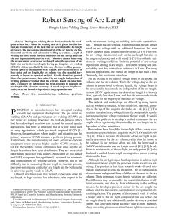 Robust sensing of arc length - University of Kentucky College of