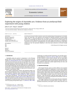 Exploring the origins of charitable acts: Evidence from an artefactual