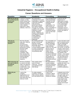 Industrial Hygiene: Career Questions and Answers