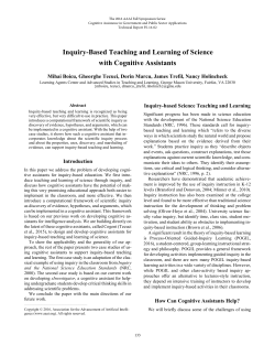 Inquiry-Based Teaching and Learning of Science with Cognitive