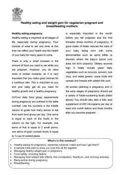 Healthy eating and weight gain for vegetarian pregnant and