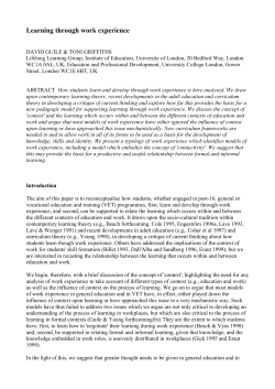 Learning through work experience