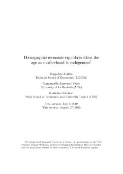 Demographic-economic equilibria when the age at