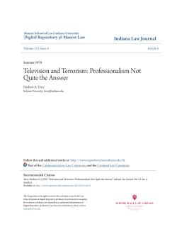 Television and Terrorism: Professionalism Not Quite the Answer