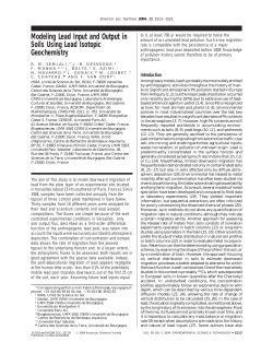 Modeling Lead Input and Output in Soils Using Lead Isotopic
