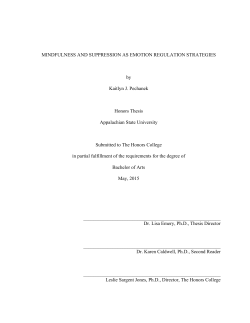 Mindfulness and Suppression as Emotion Regulation Strategies