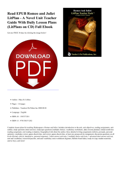 Read EPUB Romeo and Juliet LitPlan - A Novel Unit