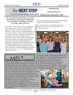 the NEXT STEP - Excel Physical Therapy