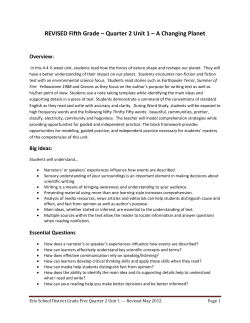 REVISED Fifth Grade – Quarter 2 Unit 1 – A