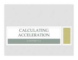 9.2 PPT - Calculating Acceleration