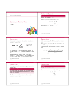 Exponent Laws For Numerical Bases