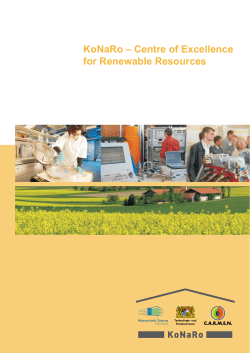 KoNaRo &ndash; Centre of Excellence for Renewable Resources