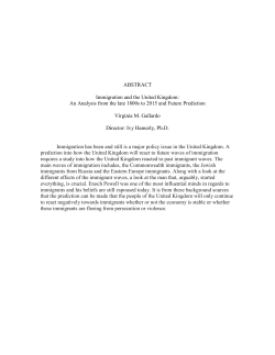 ABSTRACT Immigration and the United Kingdom: An Analysis from